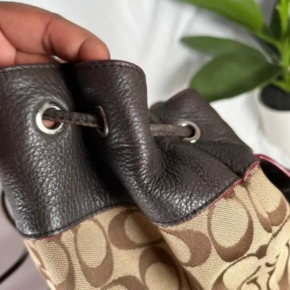 COACH Vintage Y2K Monogram Billie Leather and Canvas Backpack - Picture 5 of 14